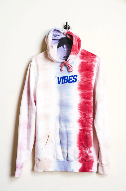 Vibes Tribe tie dye striped hoodie